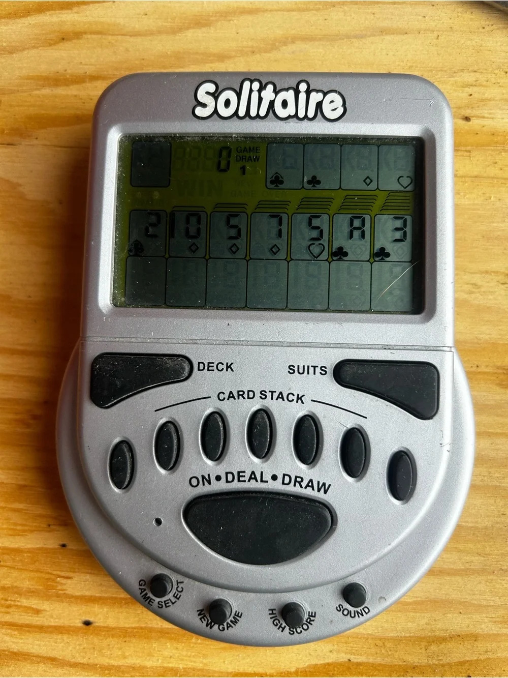 Solitaire Portable Electronic Game - Silver with Black Buttons